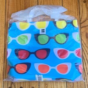 Estee Lauder Lisa Perry Sunglass Print Beach Blue Tote Bag